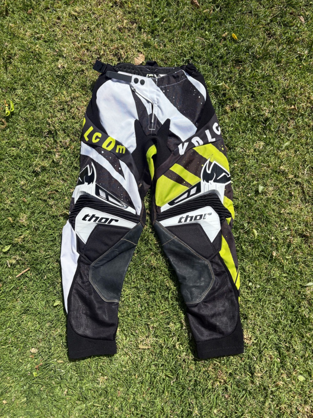 thor/volcom black Neon Yellow White Motocross Pants